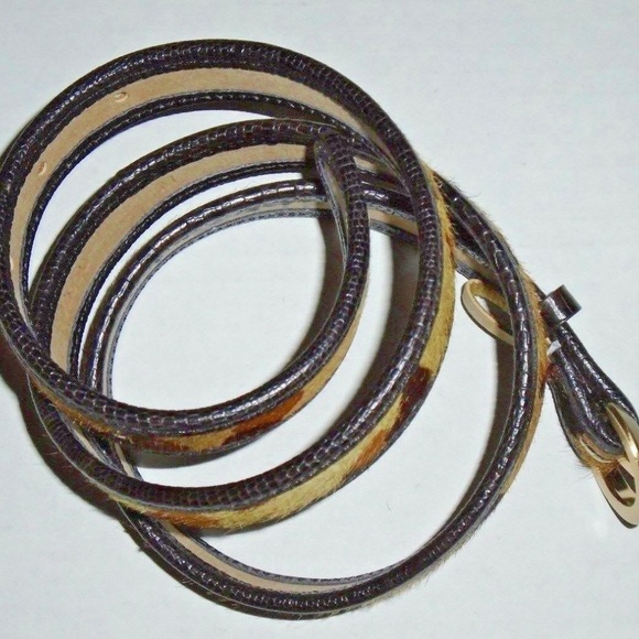 Vintage Rare Leather Animal Leopard Furry Belt main image 4